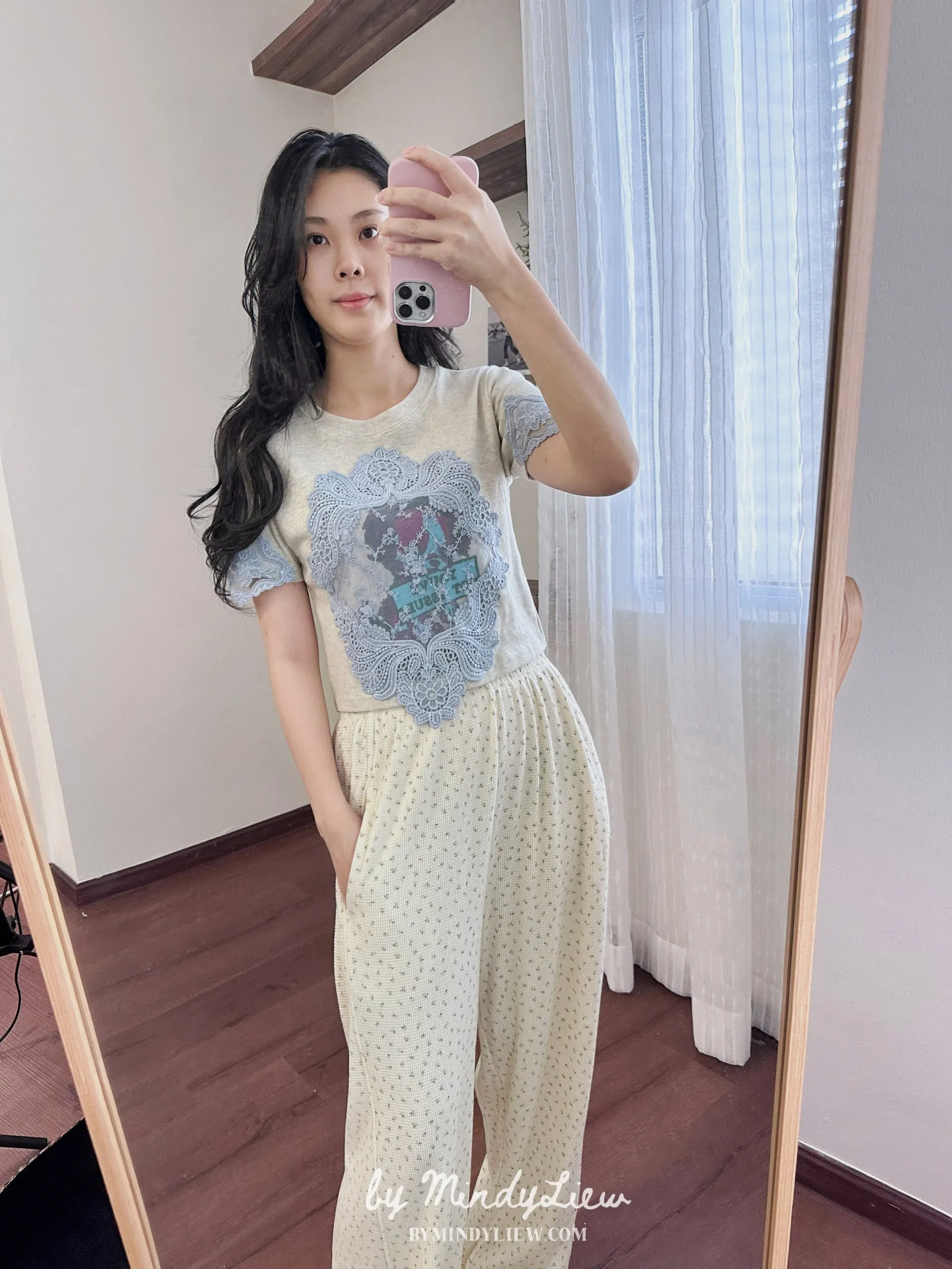ML24327 Embroidered Lace Knit Top