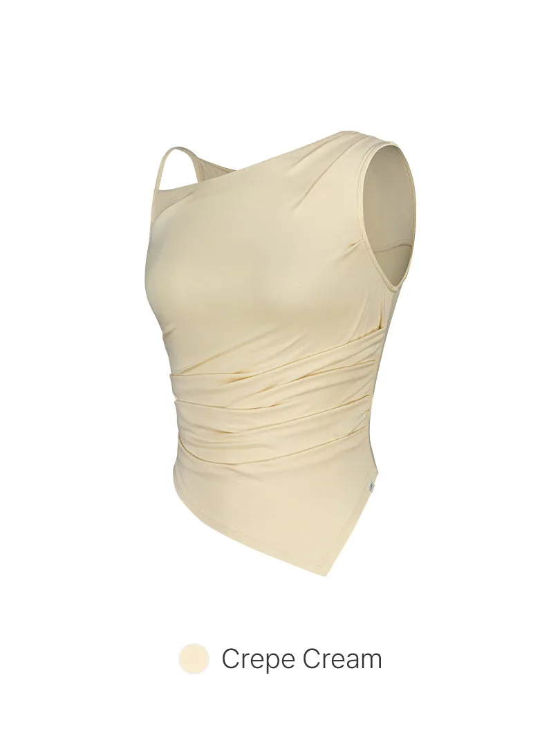 Modal Sustainable Asymmetrical Drape Tank Top