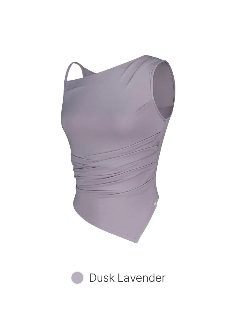 Modal Sustainable Asymmetrical Drape Tank Top