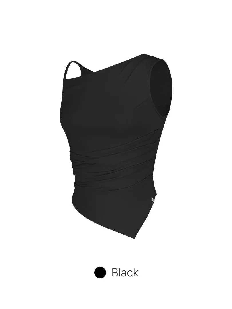 Modal Sustainable Asymmetrical Drape Tank Top