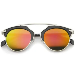 Modern Fashion 2 Tone Mirrored Lens Aviator Sunglasses A209