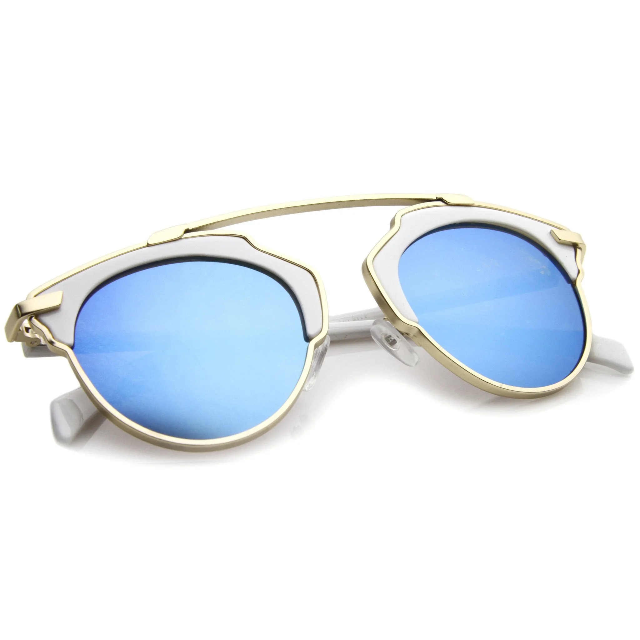 Modern Fashion 2 Tone Mirrored Lens Aviator Sunglasses A209