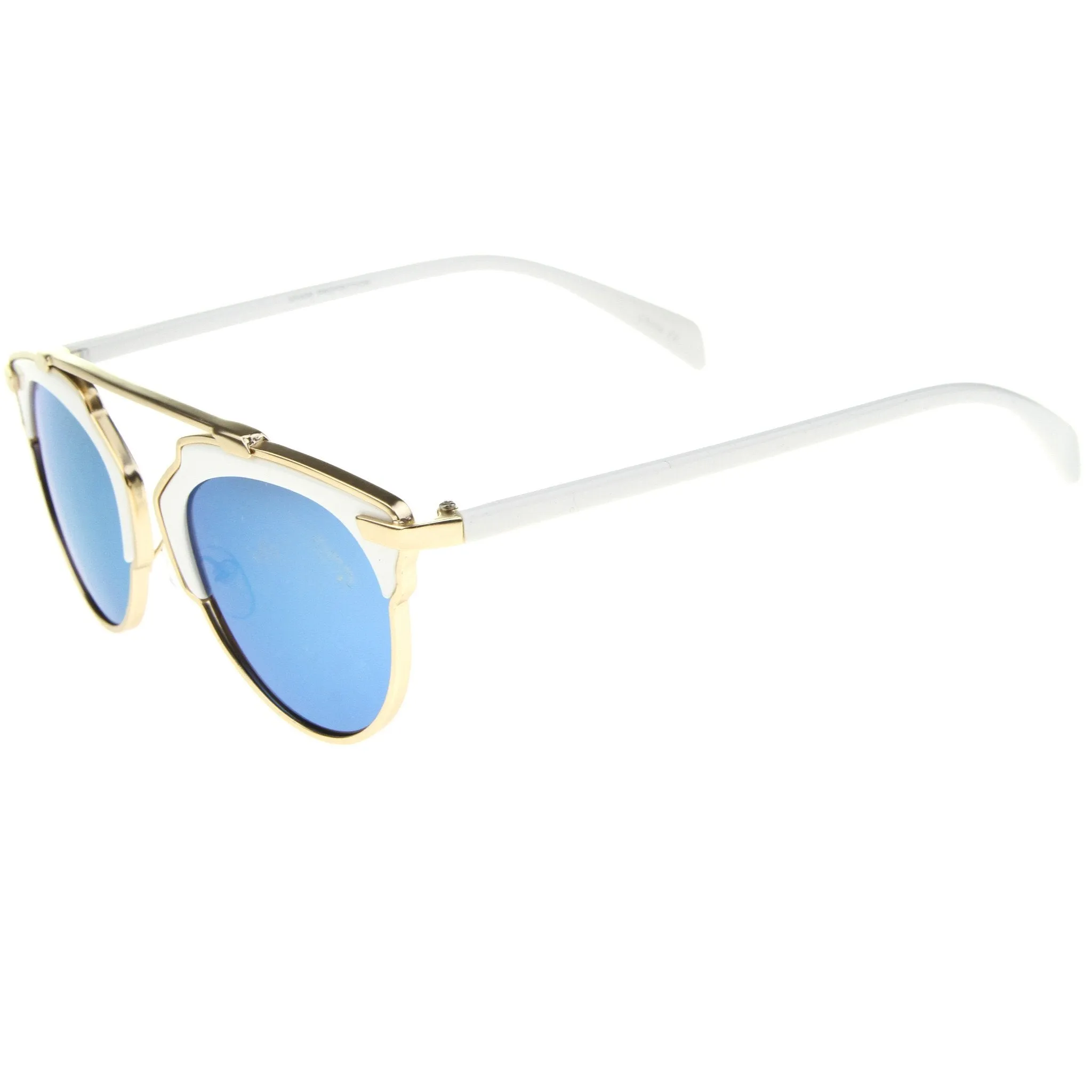 Modern Fashion 2 Tone Mirrored Lens Aviator Sunglasses A209