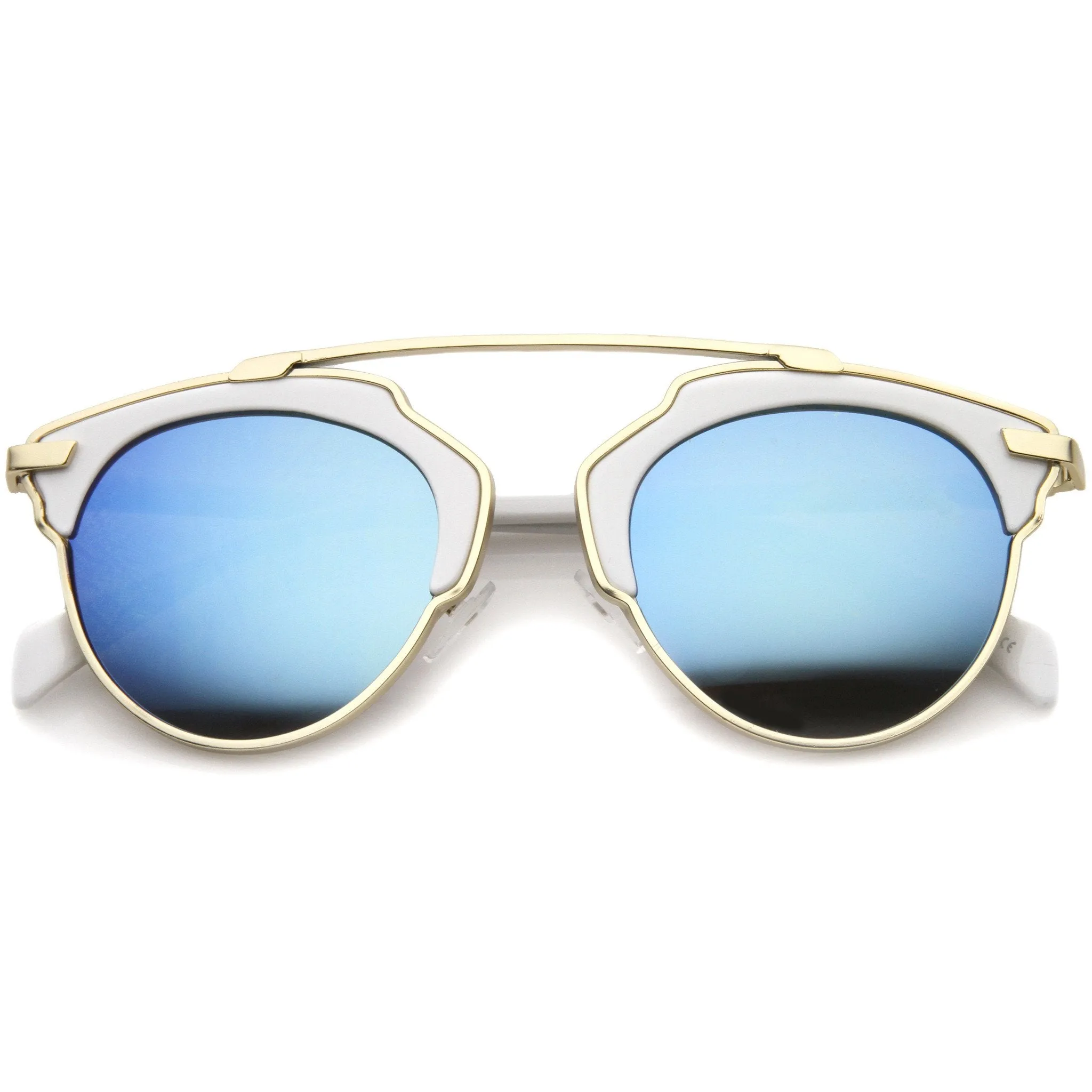 Modern Fashion 2 Tone Mirrored Lens Aviator Sunglasses A209