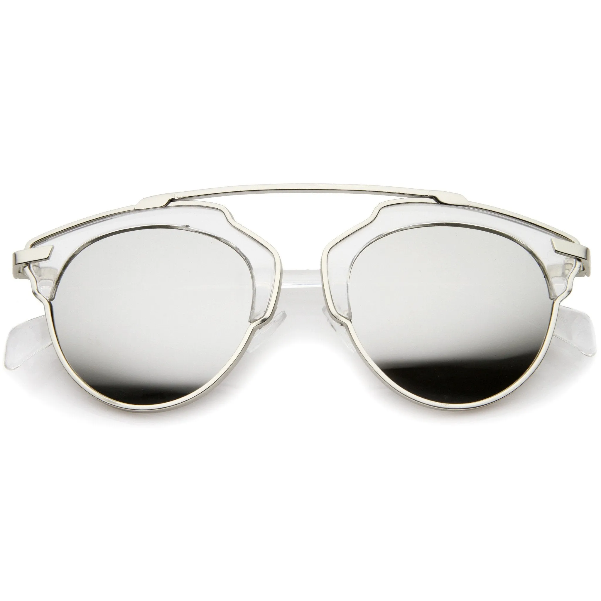 Modern Fashion 2 Tone Mirrored Lens Aviator Sunglasses A209