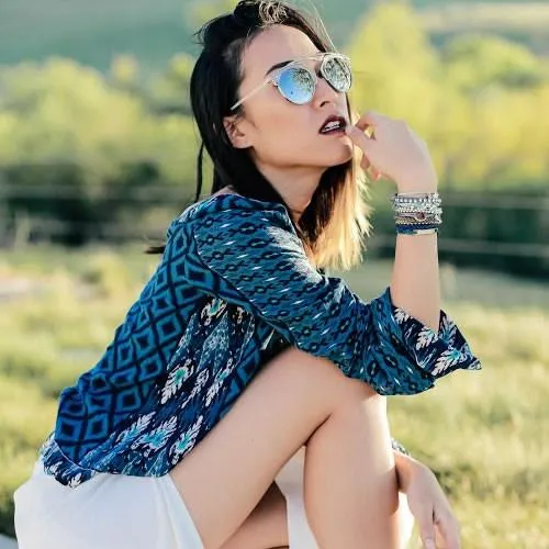 Modern Fashion 2 Tone Mirrored Lens Aviator Sunglasses A209
