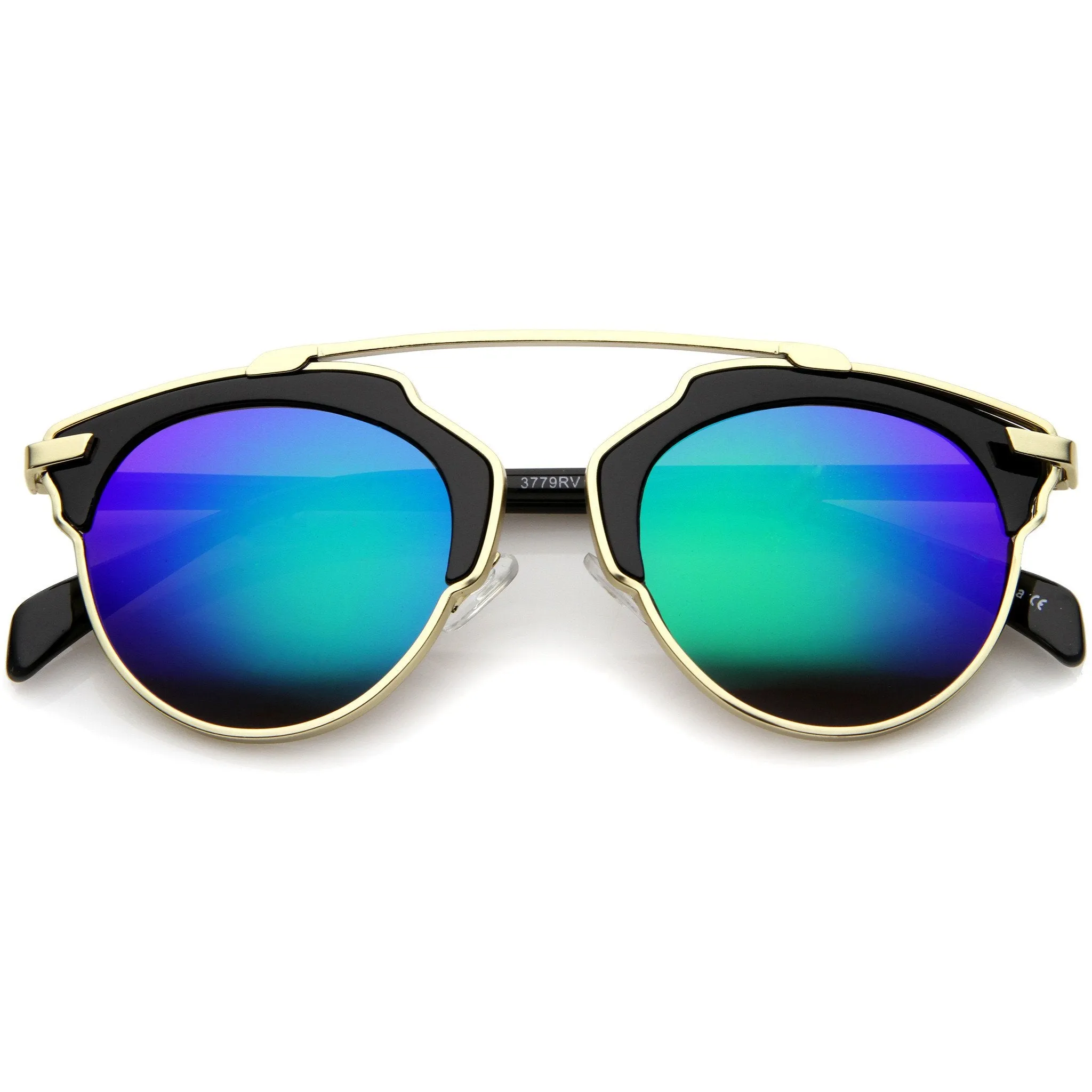 Modern Fashion 2 Tone Mirrored Lens Aviator Sunglasses A209