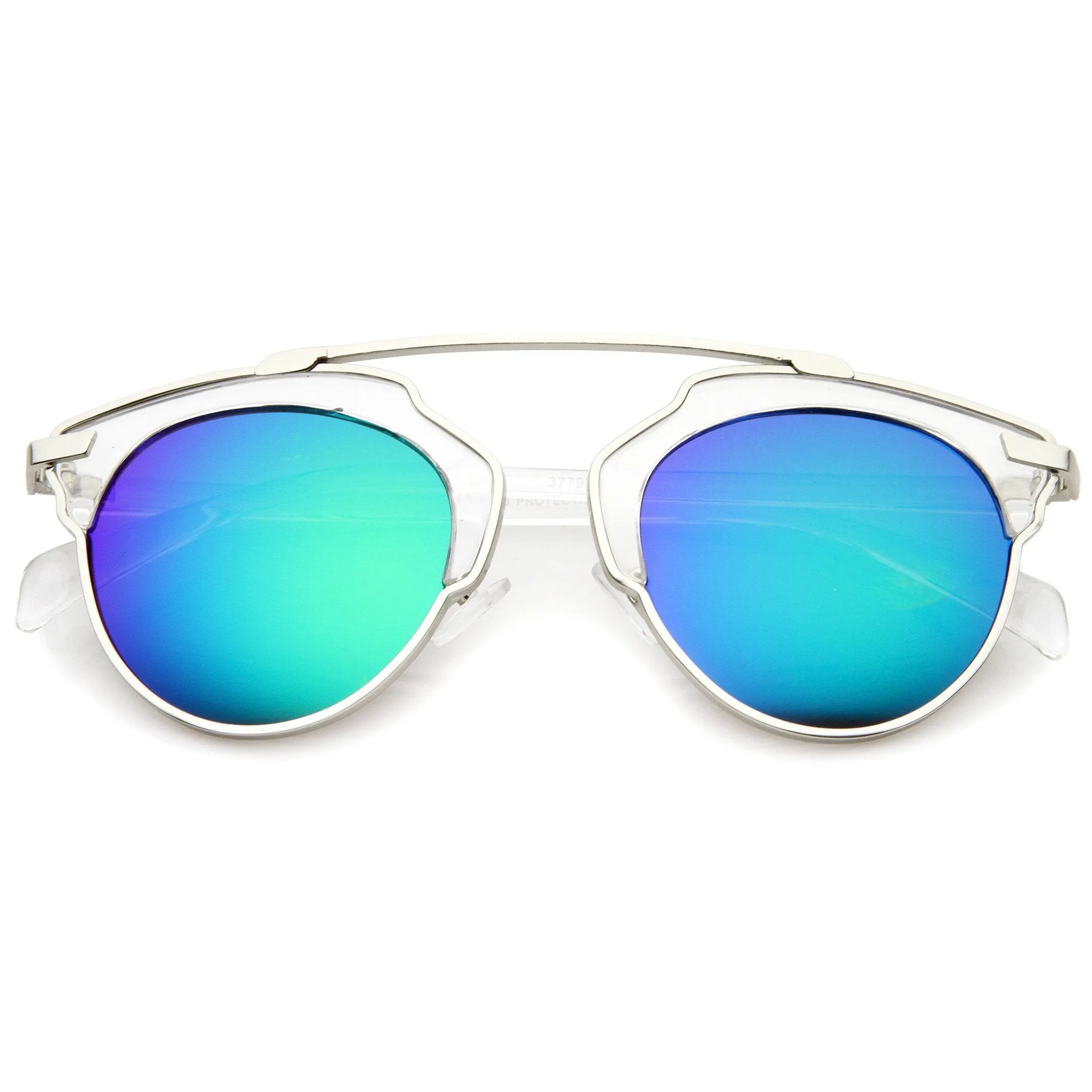 Modern Fashion 2 Tone Mirrored Lens Aviator Sunglasses A209