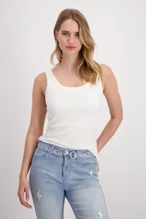 MONARI | Round Neck Top in Off White 408349