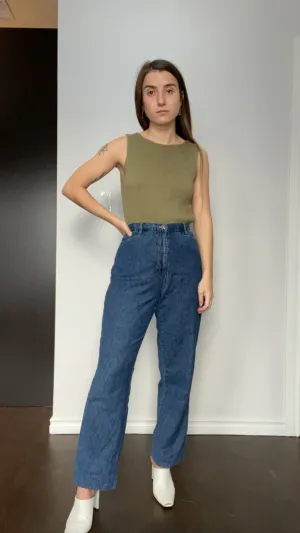 Moss Linen & Cotton Tank/Vest - S/M