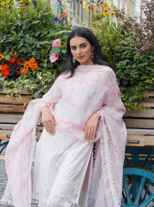 Mulmul Cotton Barnet Pink Kurta With Barnet Pink Pant