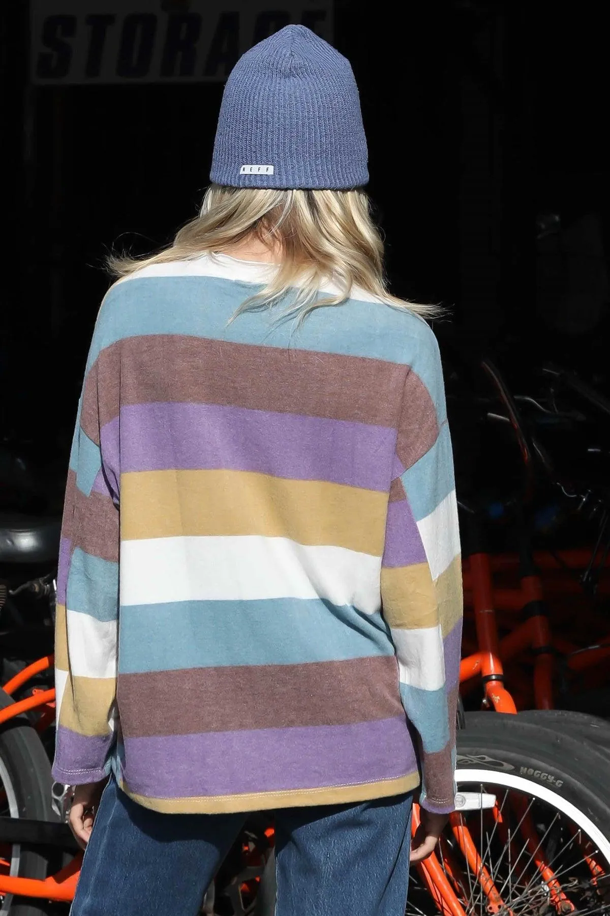 Multi Color Stripe Flannel Mock Neck Top /1-1-1