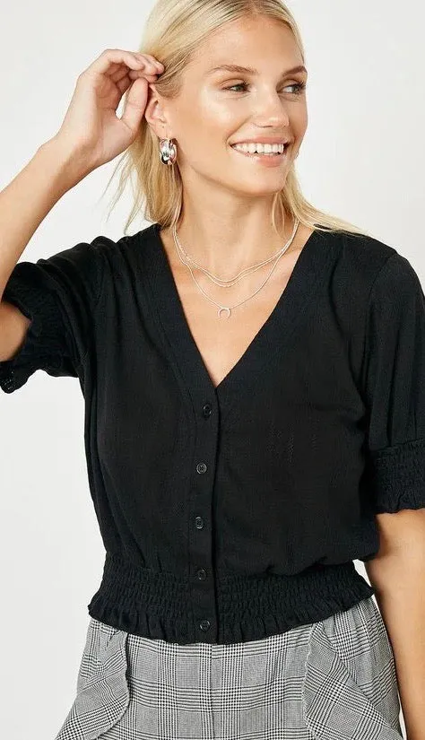 Nadia Knit Cropped Top Black