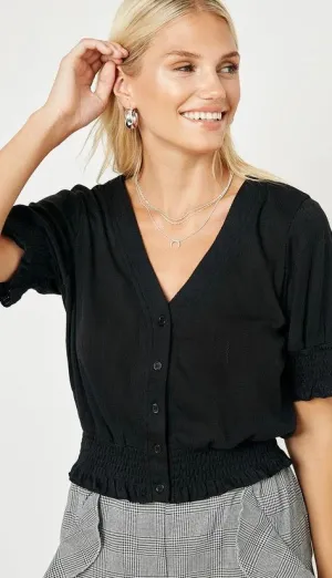 Nadia Knit Cropped Top Black