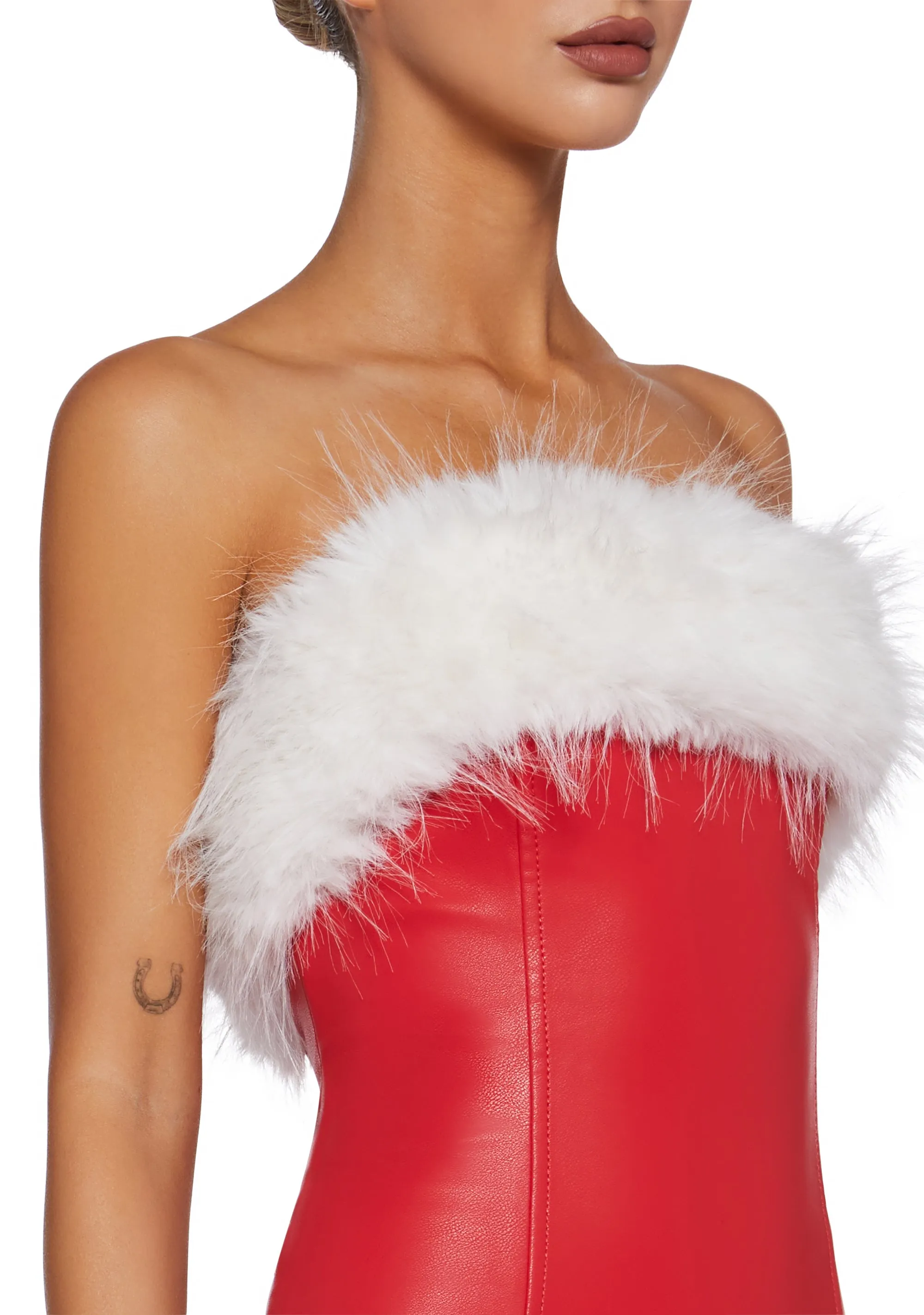 Nadine Strapless Mini Dress - Red
