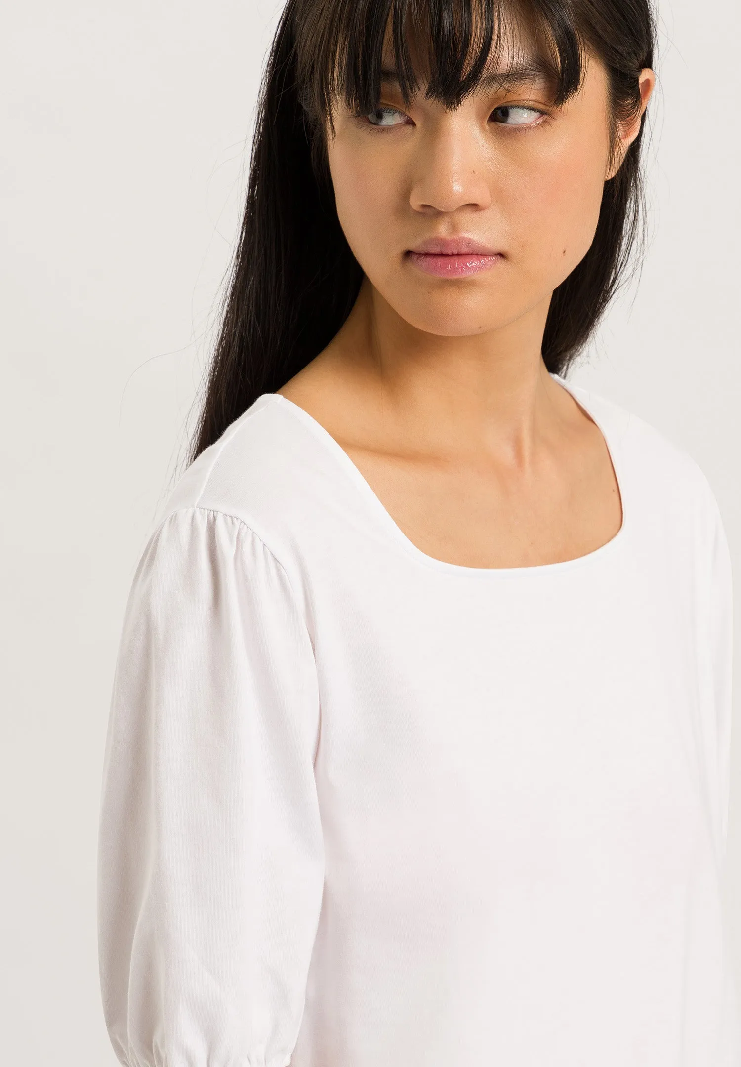 Natural Shirt Organic Cotton Square Neck Top | White 78807-101