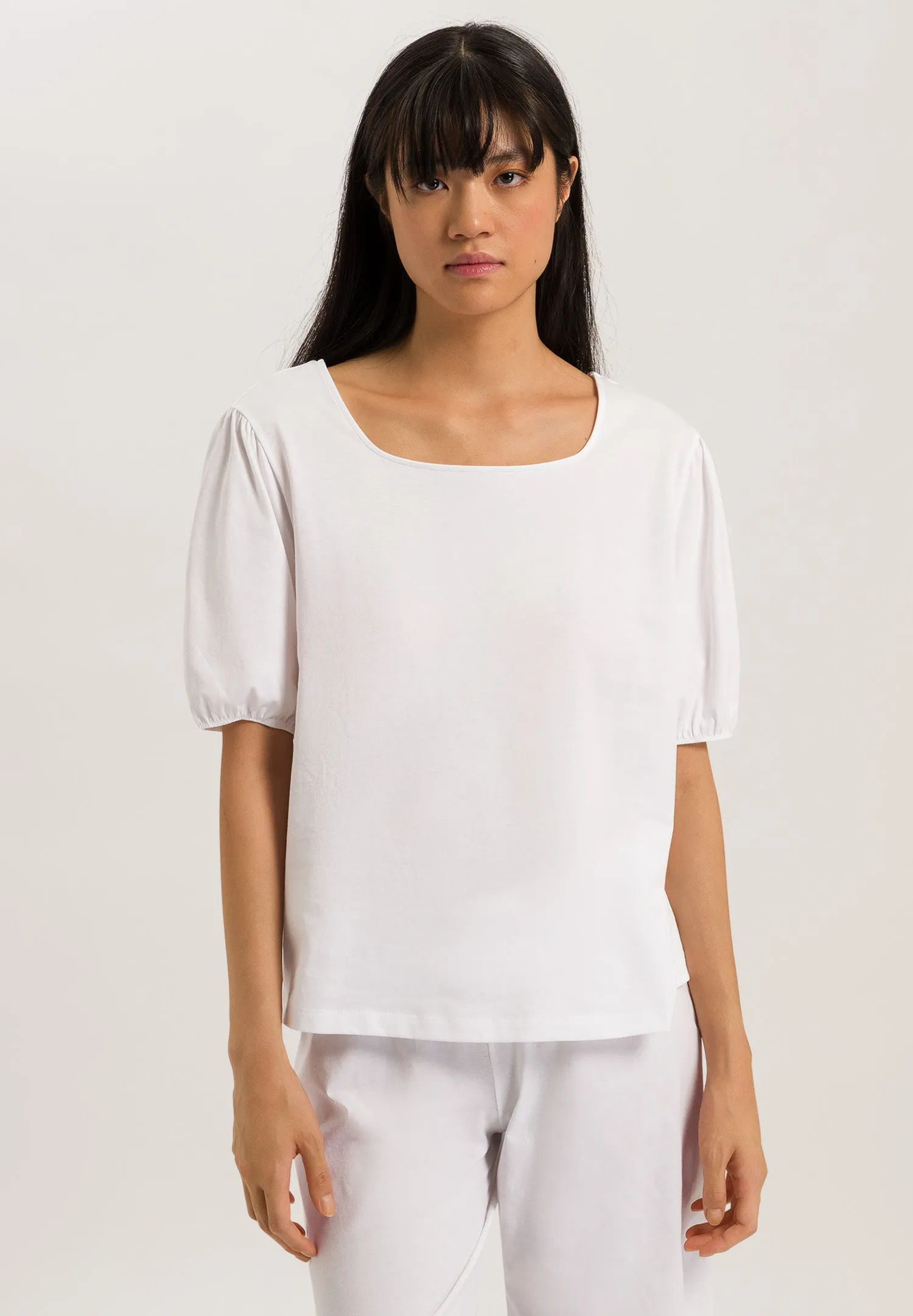 Natural Shirt Organic Cotton Square Neck Top | White 78807-101
