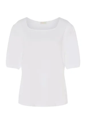 Natural Shirt Organic Cotton Square Neck Top | White 78807-101