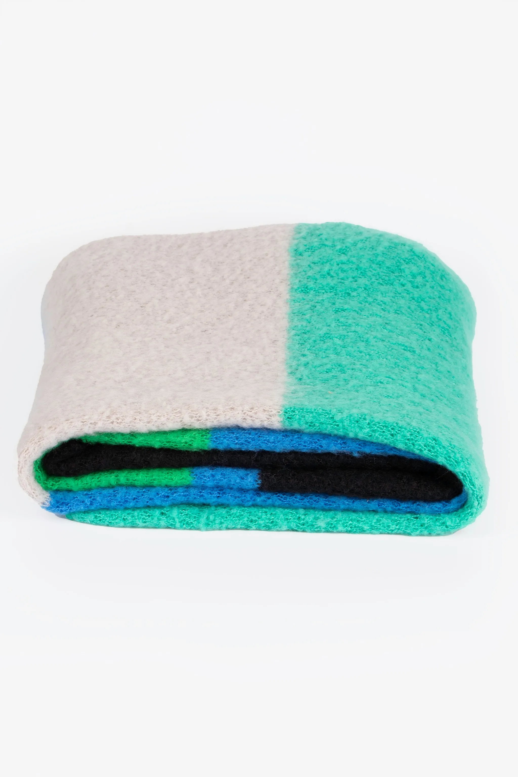 Nellie Heavyweight Scarf - Blue/Green, Colour Block
