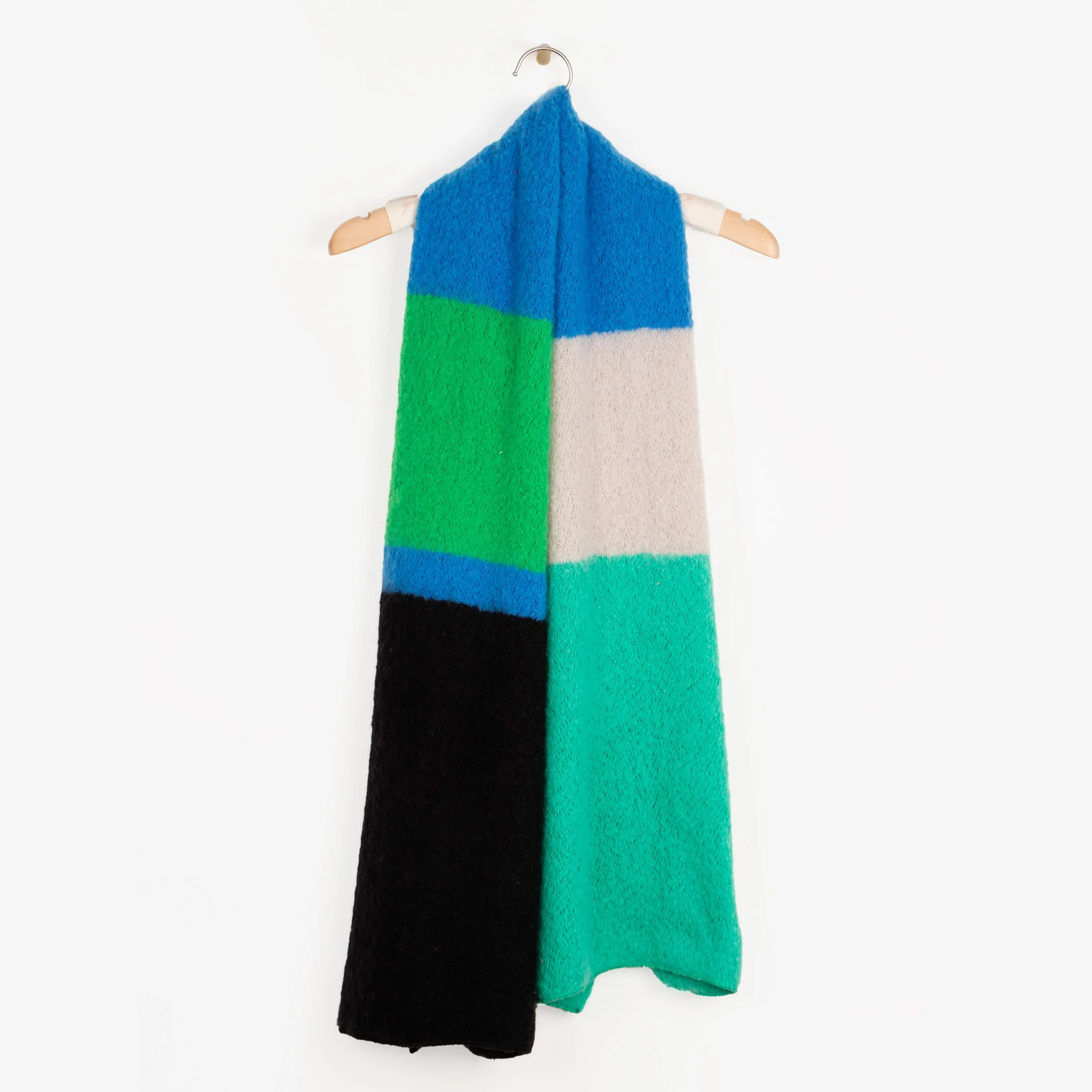 Nellie Heavyweight Scarf - Blue/Green, Colour Block