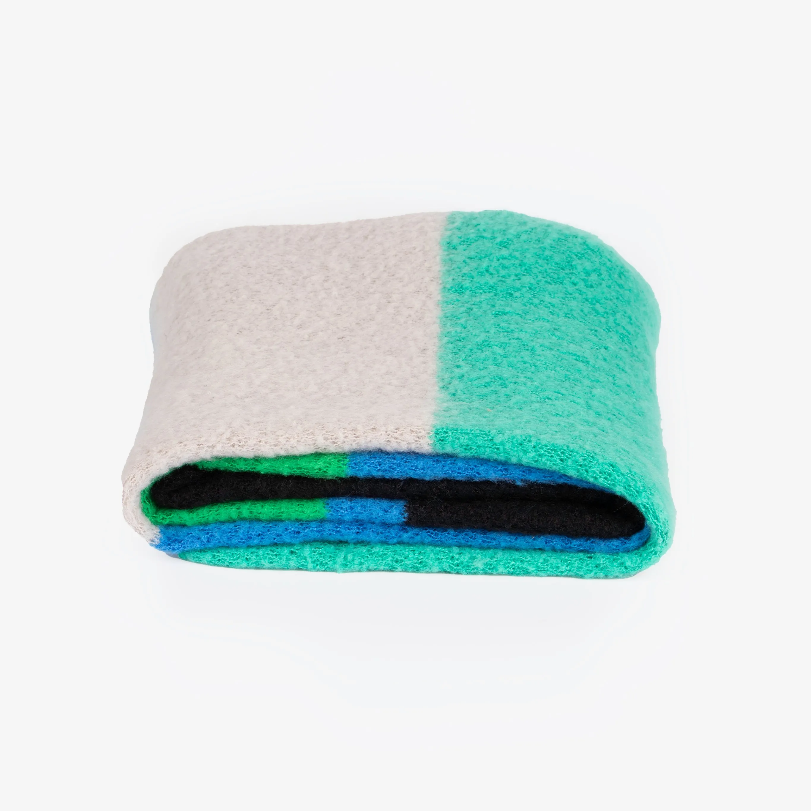 Nellie Heavyweight Scarf - Blue/Green, Colour Block