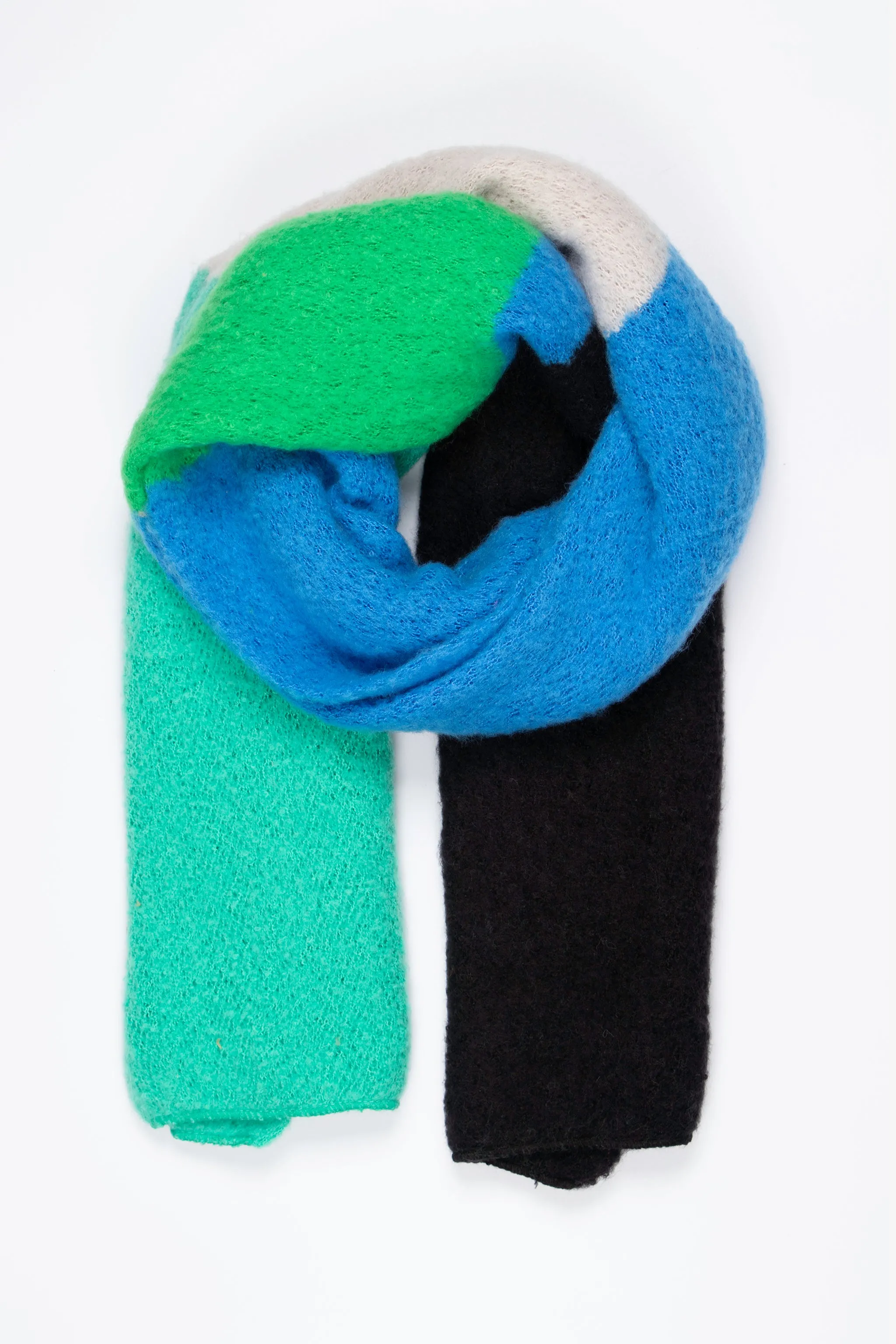 Nellie Heavyweight Scarf - Blue/Green, Colour Block