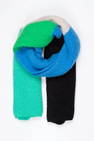 Nellie Heavyweight Scarf - Blue/Green, Colour Block