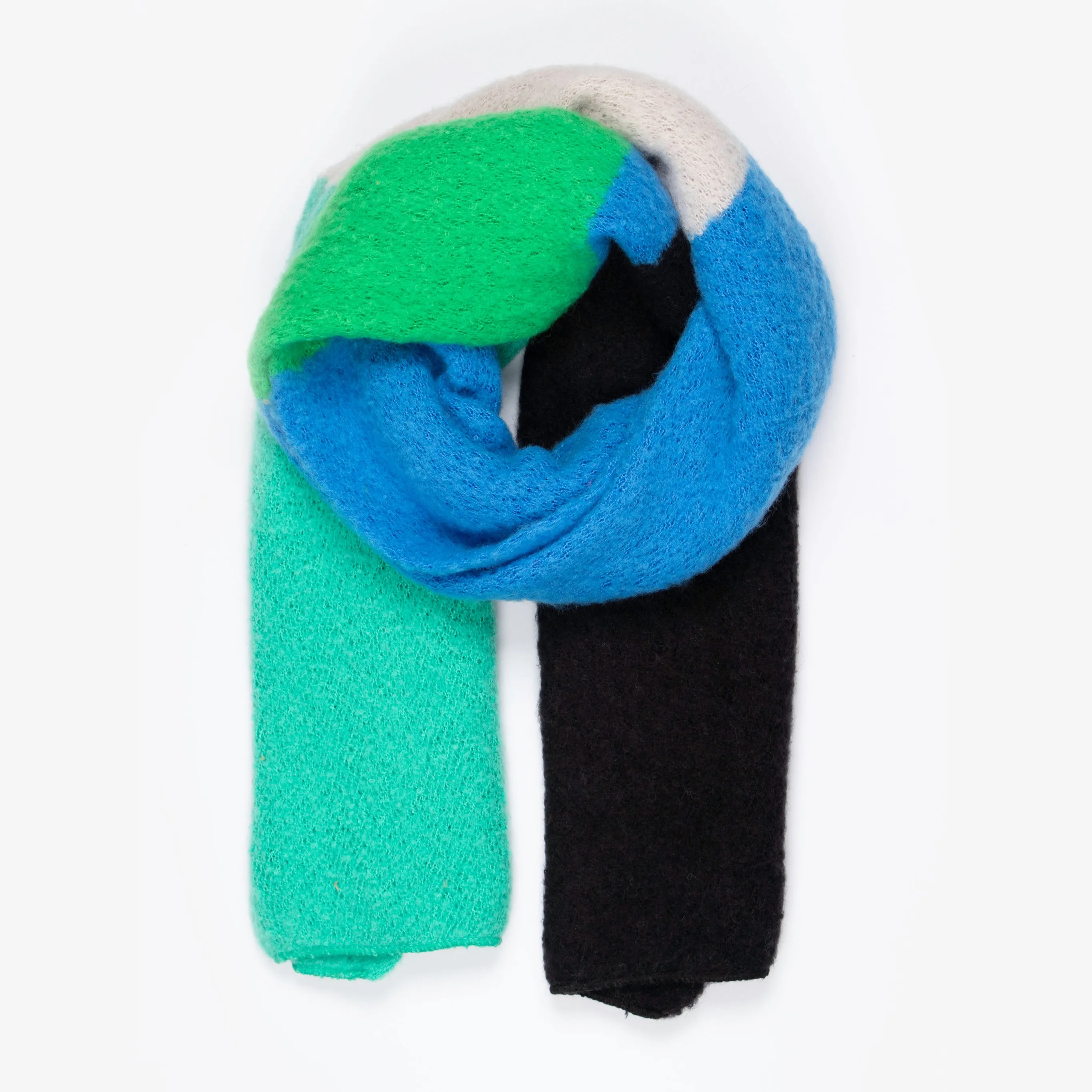 Nellie Heavyweight Scarf - Blue/Green, Colour Block