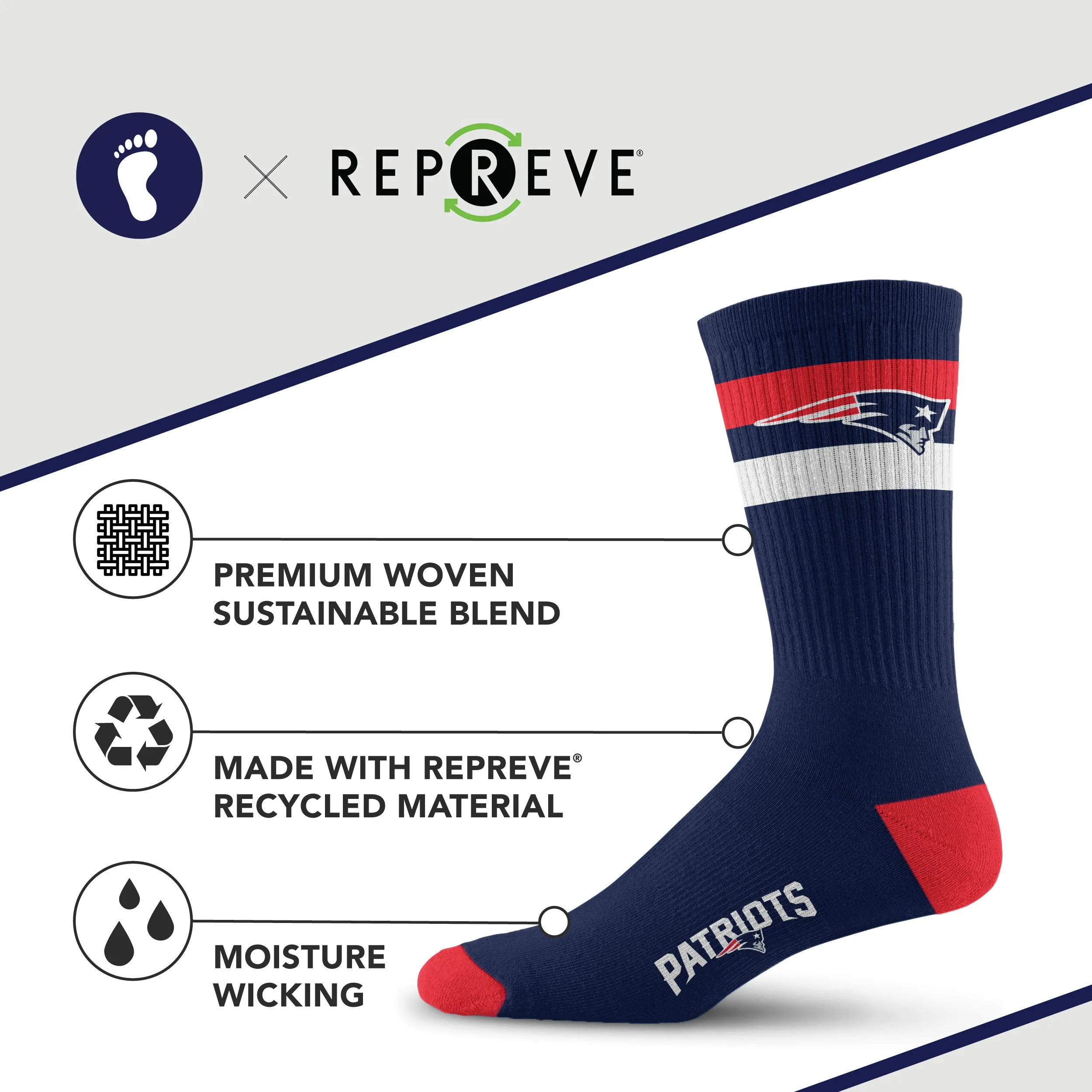 New England Patriots Legend Premium Crew Socks