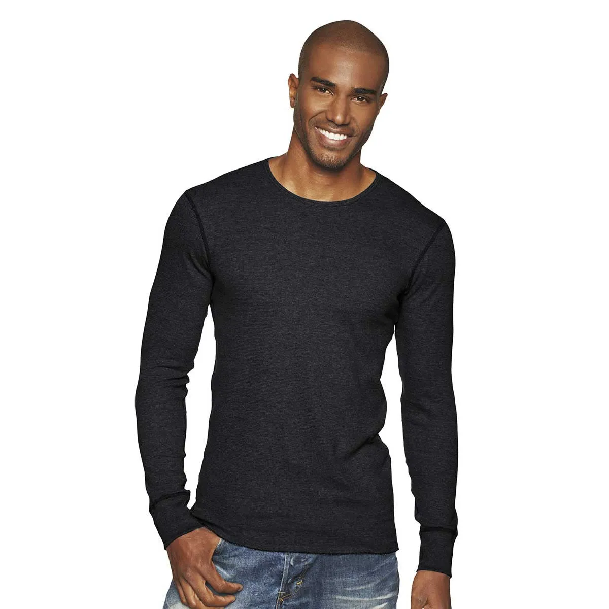 Next level Men's Heather Charcoal Blended Thermal Tee