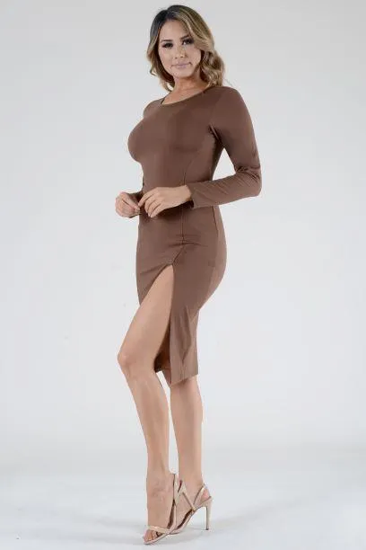 Night Life Bodycon Slit Hem Dress