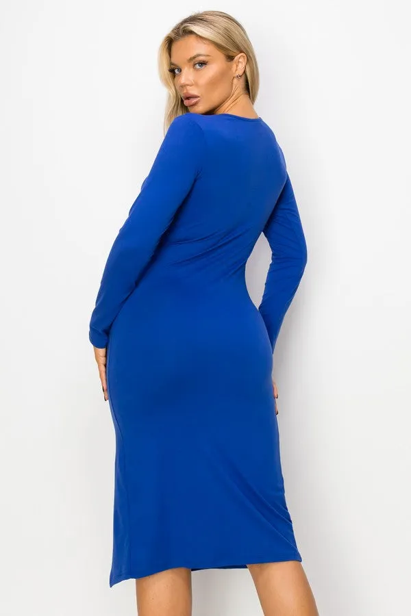 Night Life Bodycon Slit Hem Dress