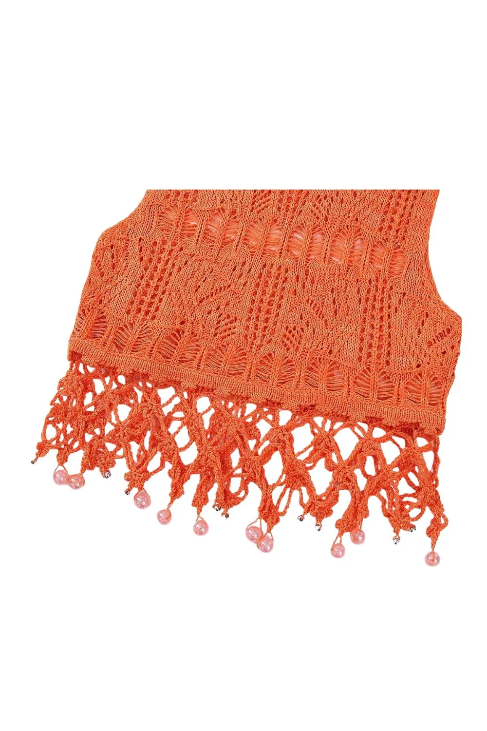 'Nika' Embellished Beaded Crochet Knit Top