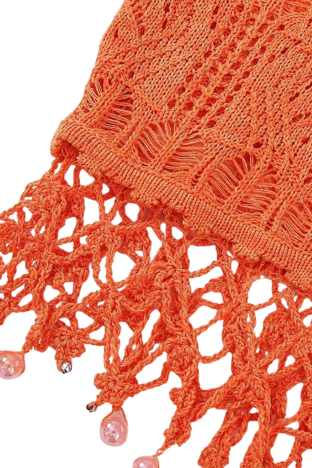 'Nika' Embellished Beaded Crochet Knit Top