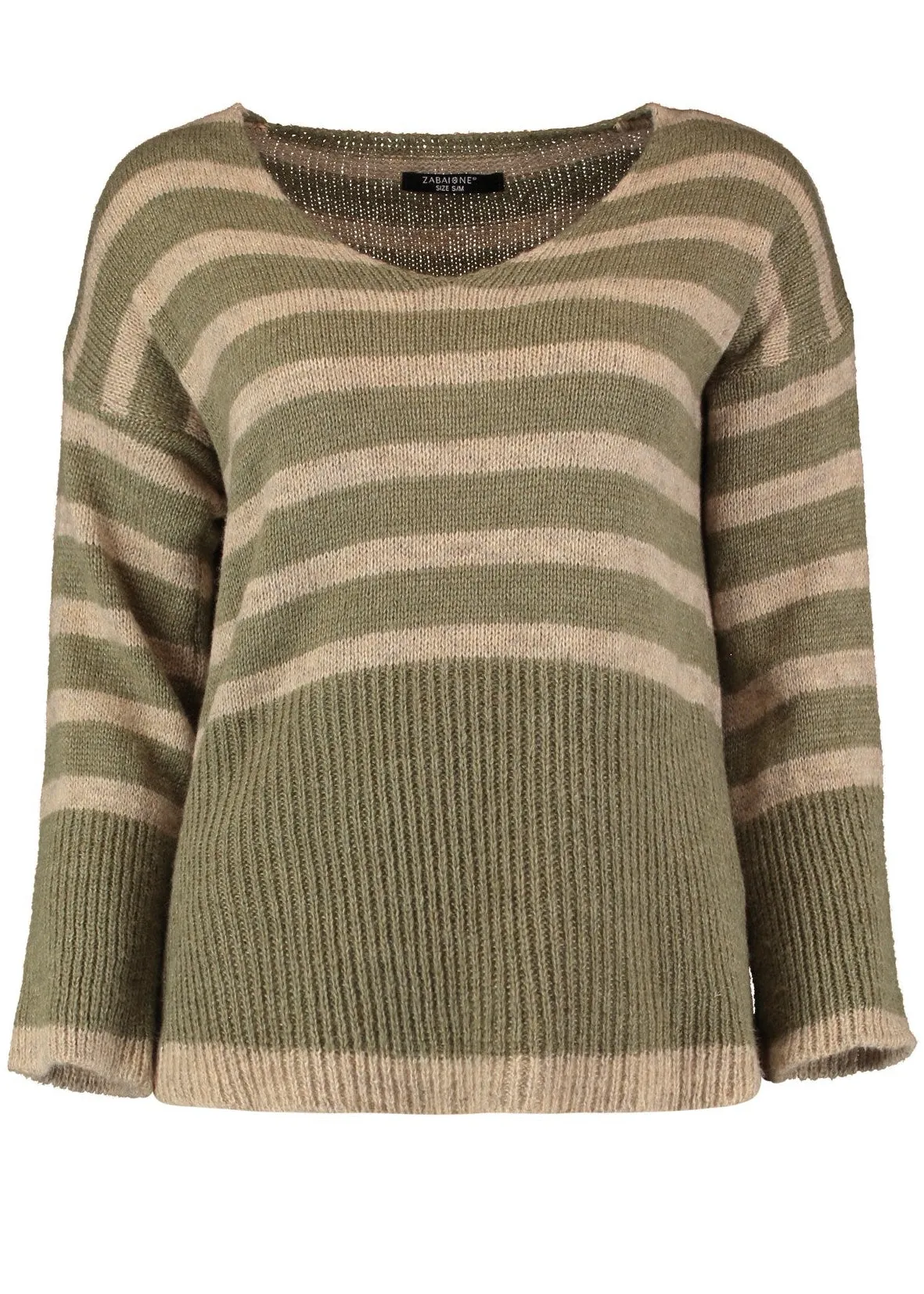 Nora Khaki Stripe Pullover