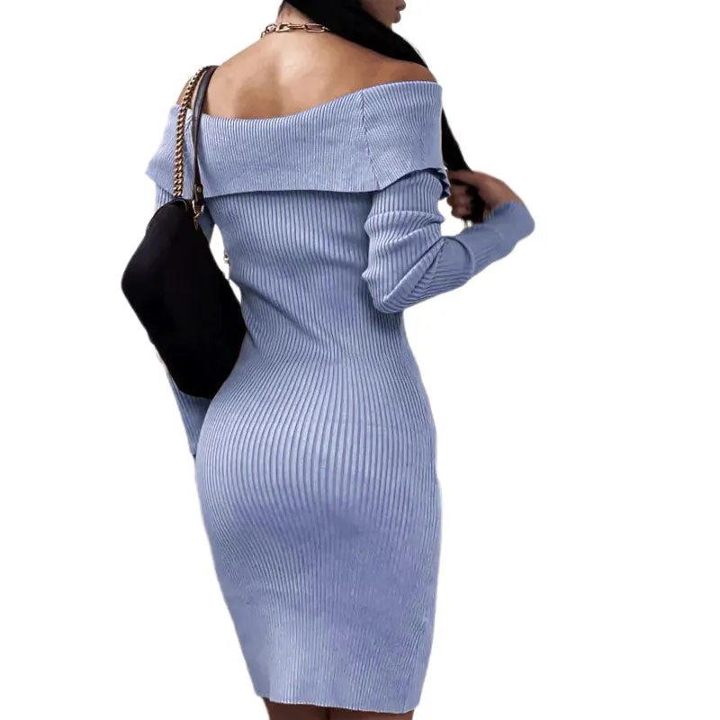 Off Shoulder Bodycon Dress Womens Clothes