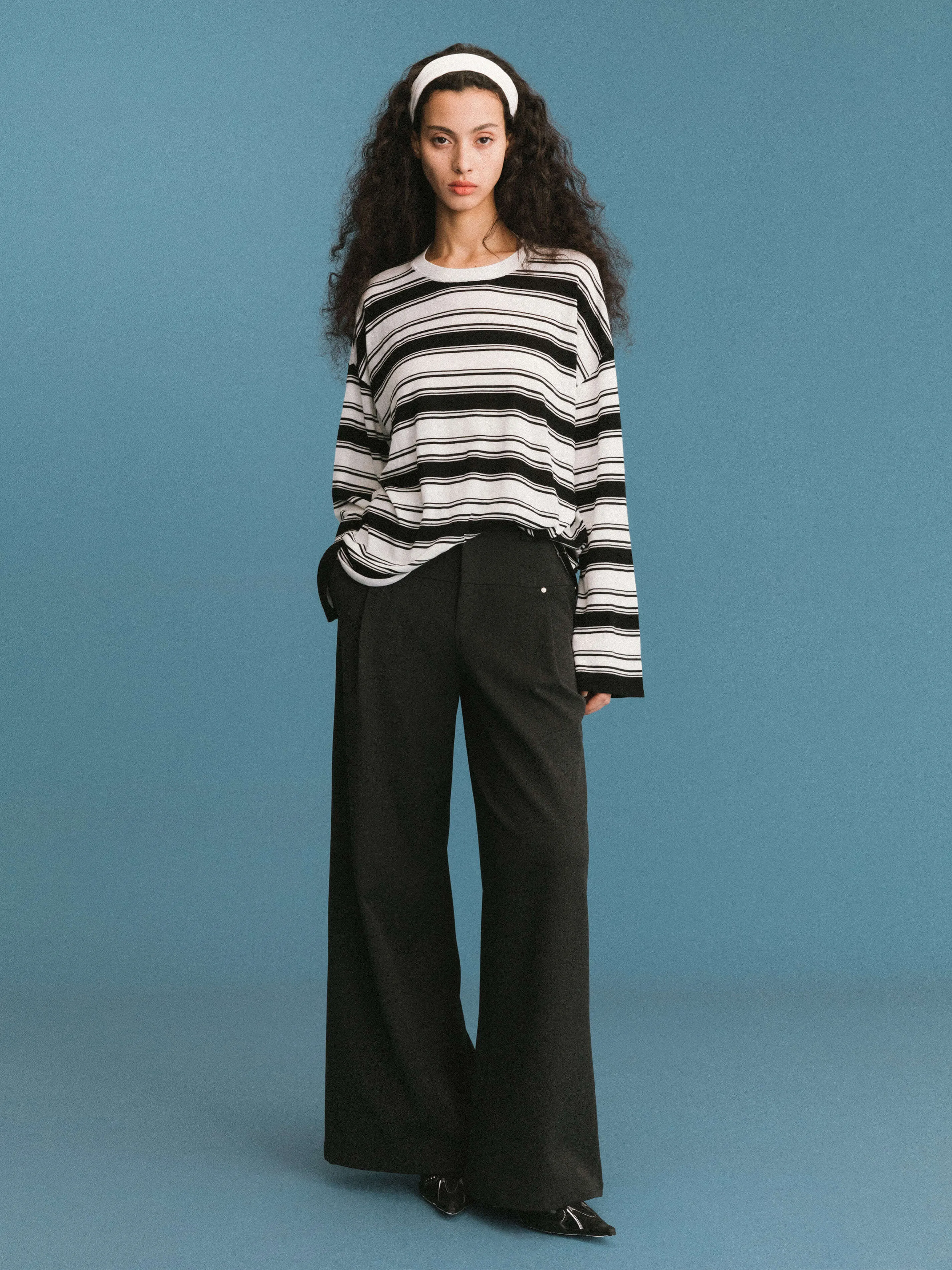 ONE BY CUBIC Stripped Knitwear Jumper with Wool Blend