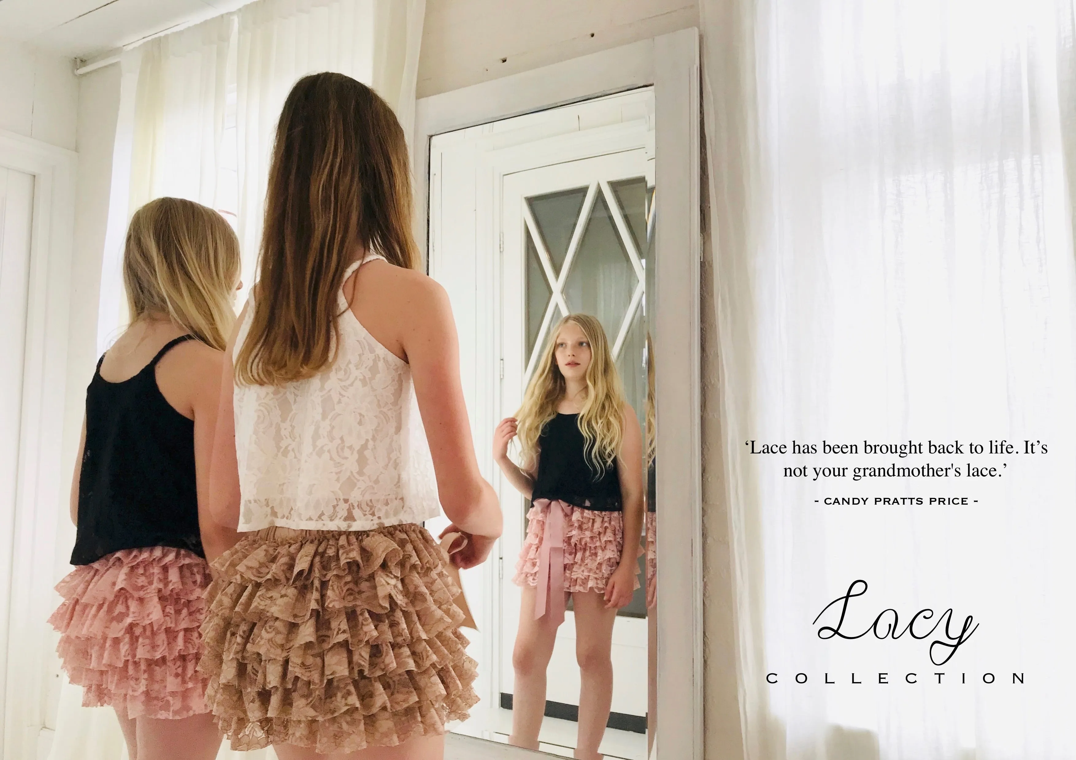 [OUTLET] DOLLY by Le Petit Tom ® LACY SPAGHETTI TOP black