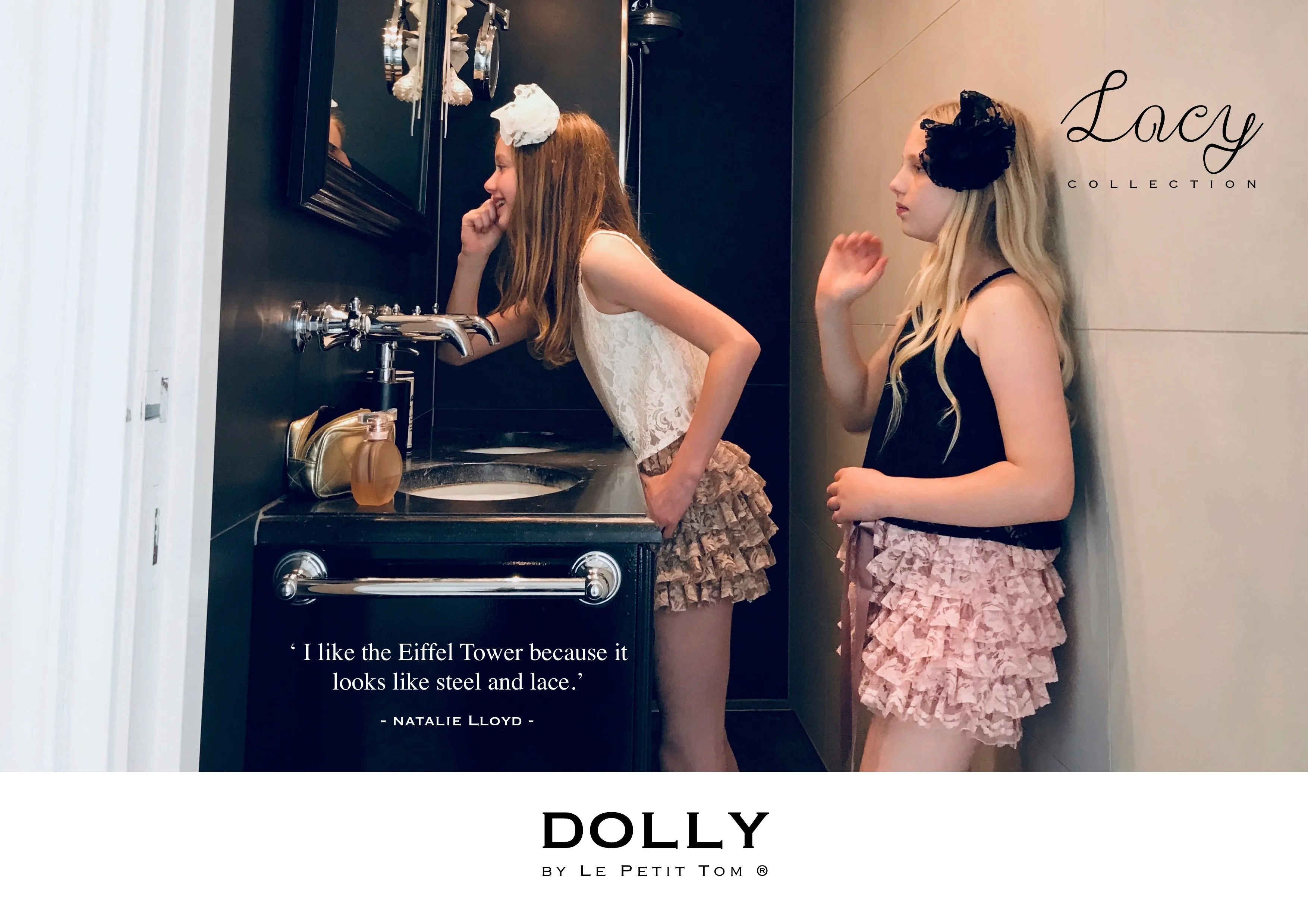 [OUTLET] DOLLY by Le Petit Tom ® LACY SPAGHETTI TOP black