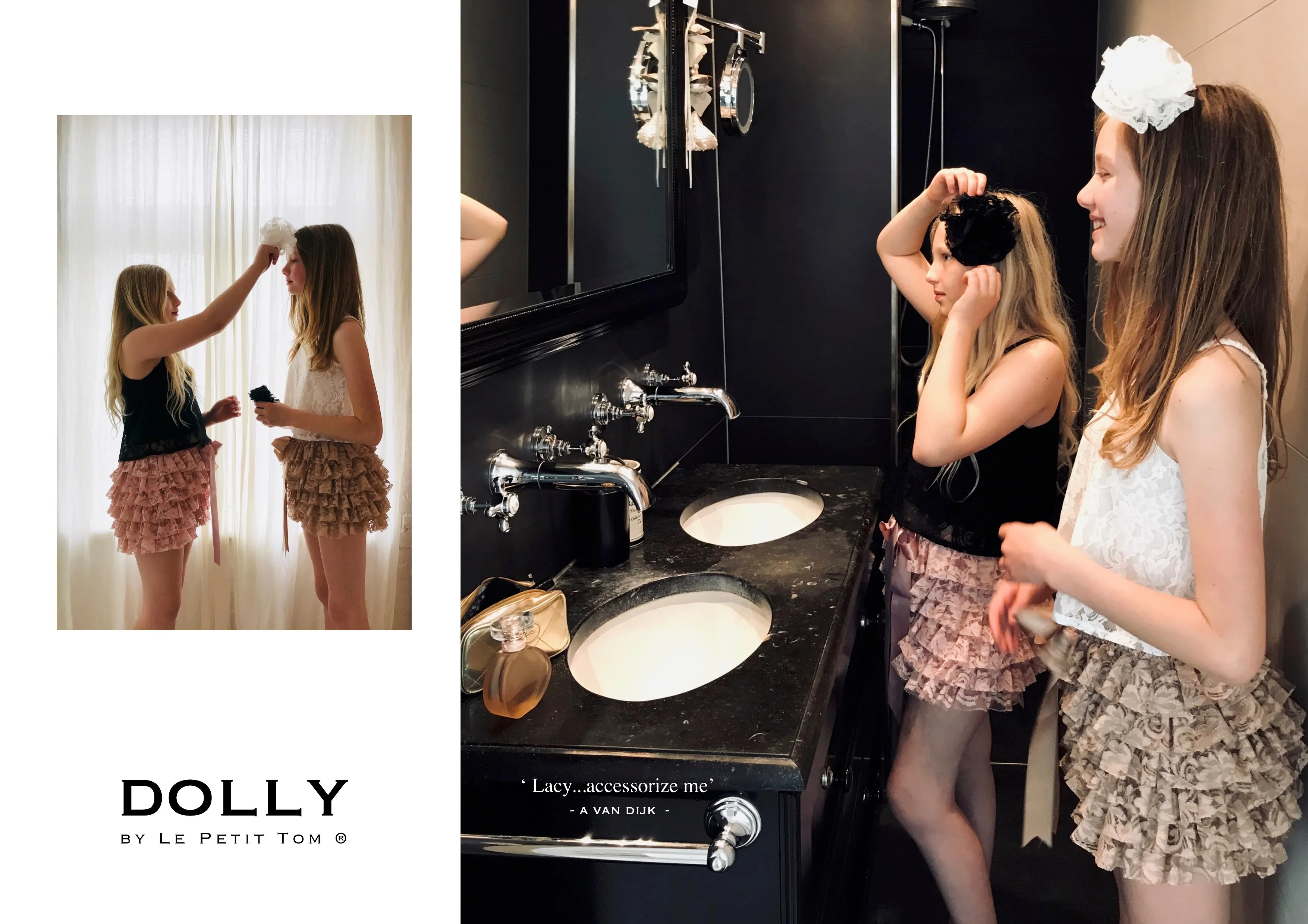 [OUTLET] DOLLY by Le Petit Tom ® LACY SPAGHETTI TOP black