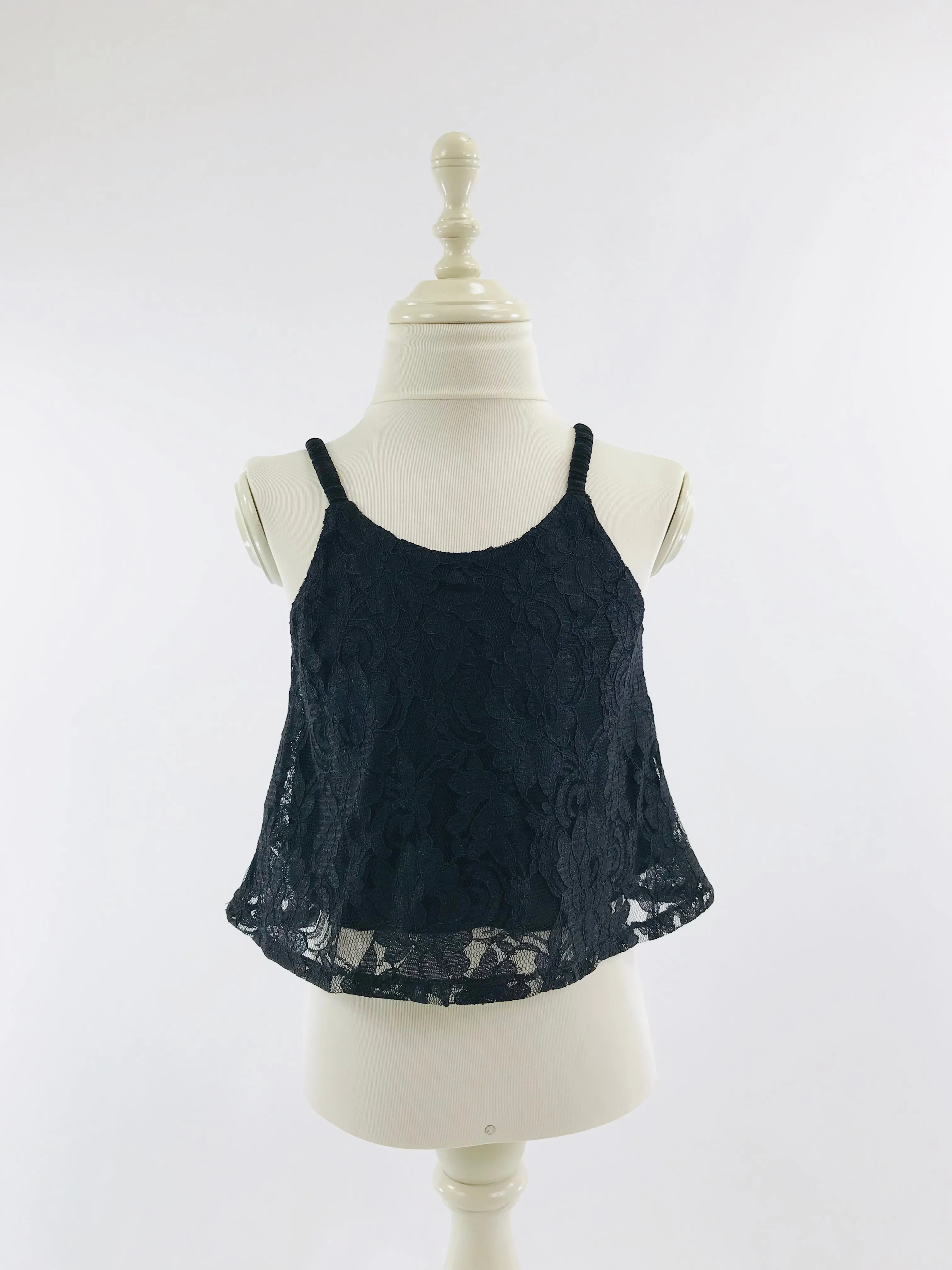 [OUTLET] DOLLY by Le Petit Tom ® LACY SPAGHETTI TOP black