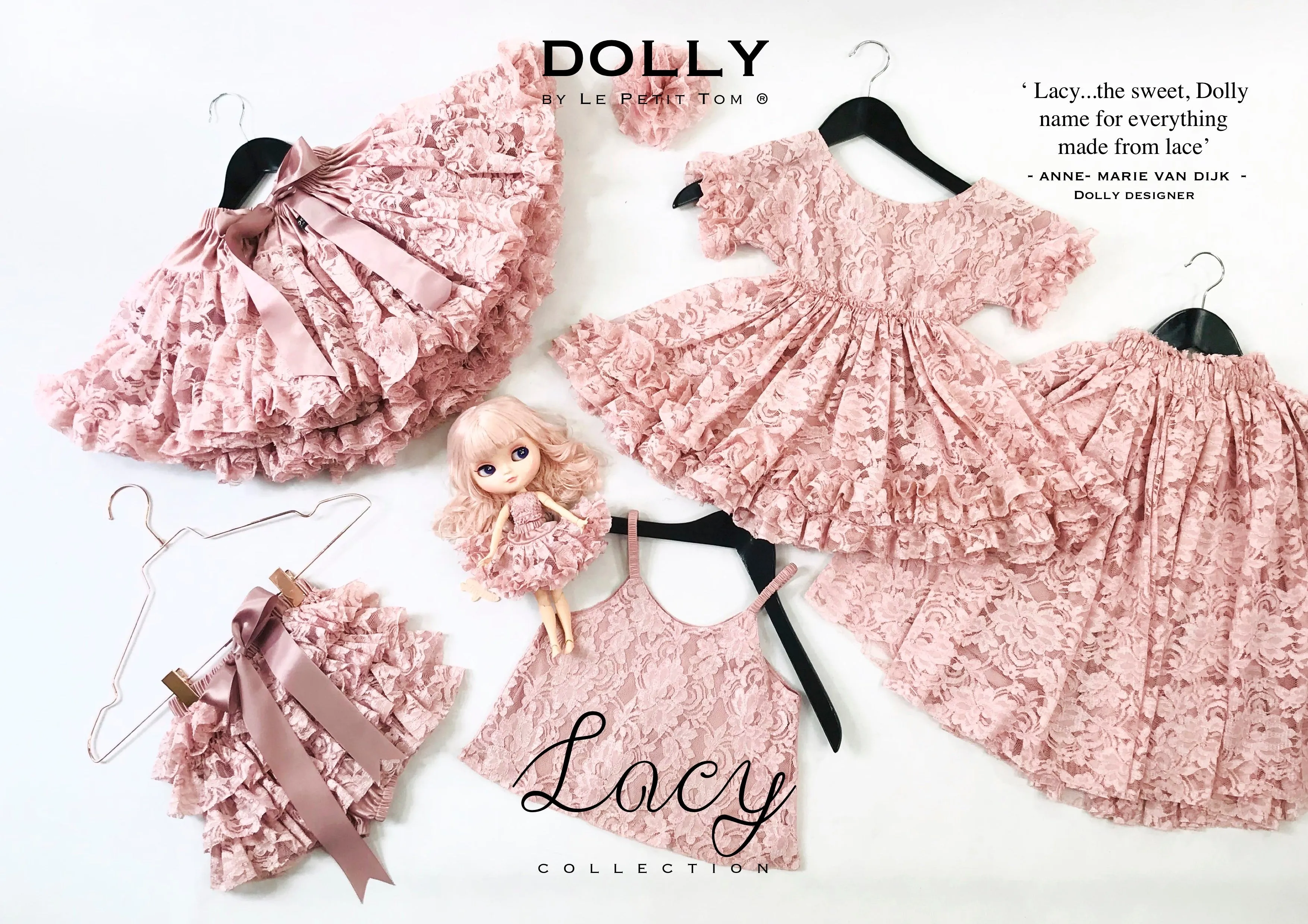 [OUTLET] DOLLY by Le Petit Tom ® LACY SPAGHETTI TOP pink