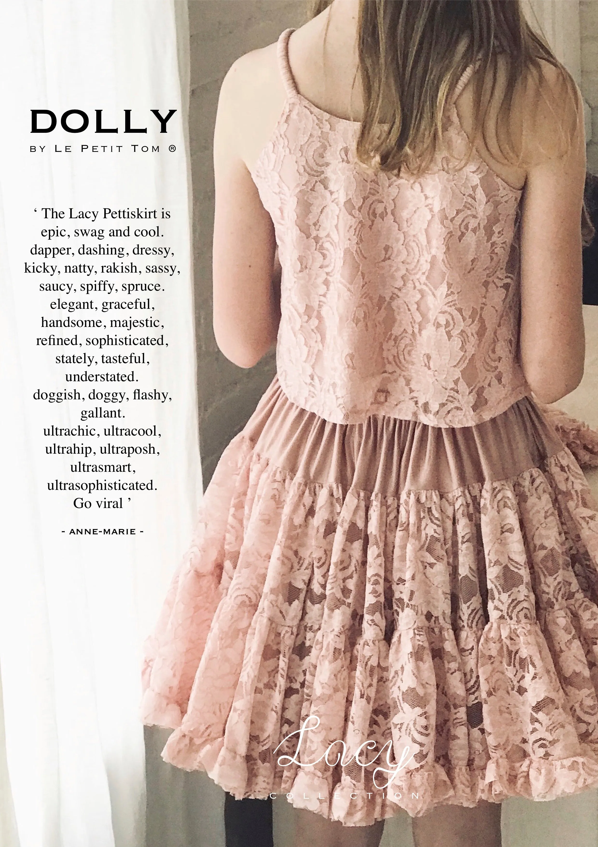 [OUTLET] DOLLY by Le Petit Tom ® LACY SPAGHETTI TOP pink