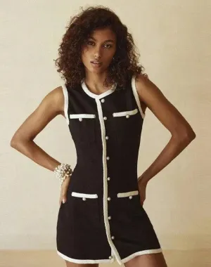 Patchwork O-Neck Mini Dress