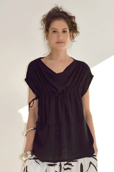 Pelican Top in Black Crinkle