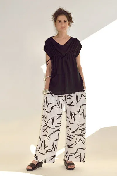 Pelican Top in Black Crinkle