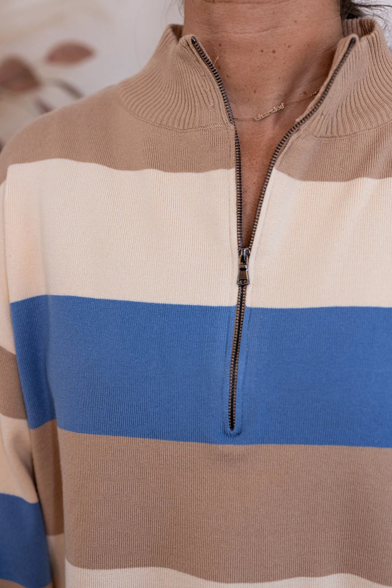 Perfectly Striped Blue Knit Top