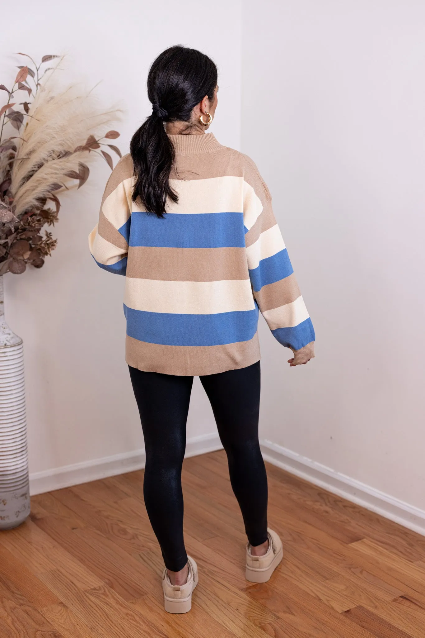 Perfectly Striped Blue Knit Top