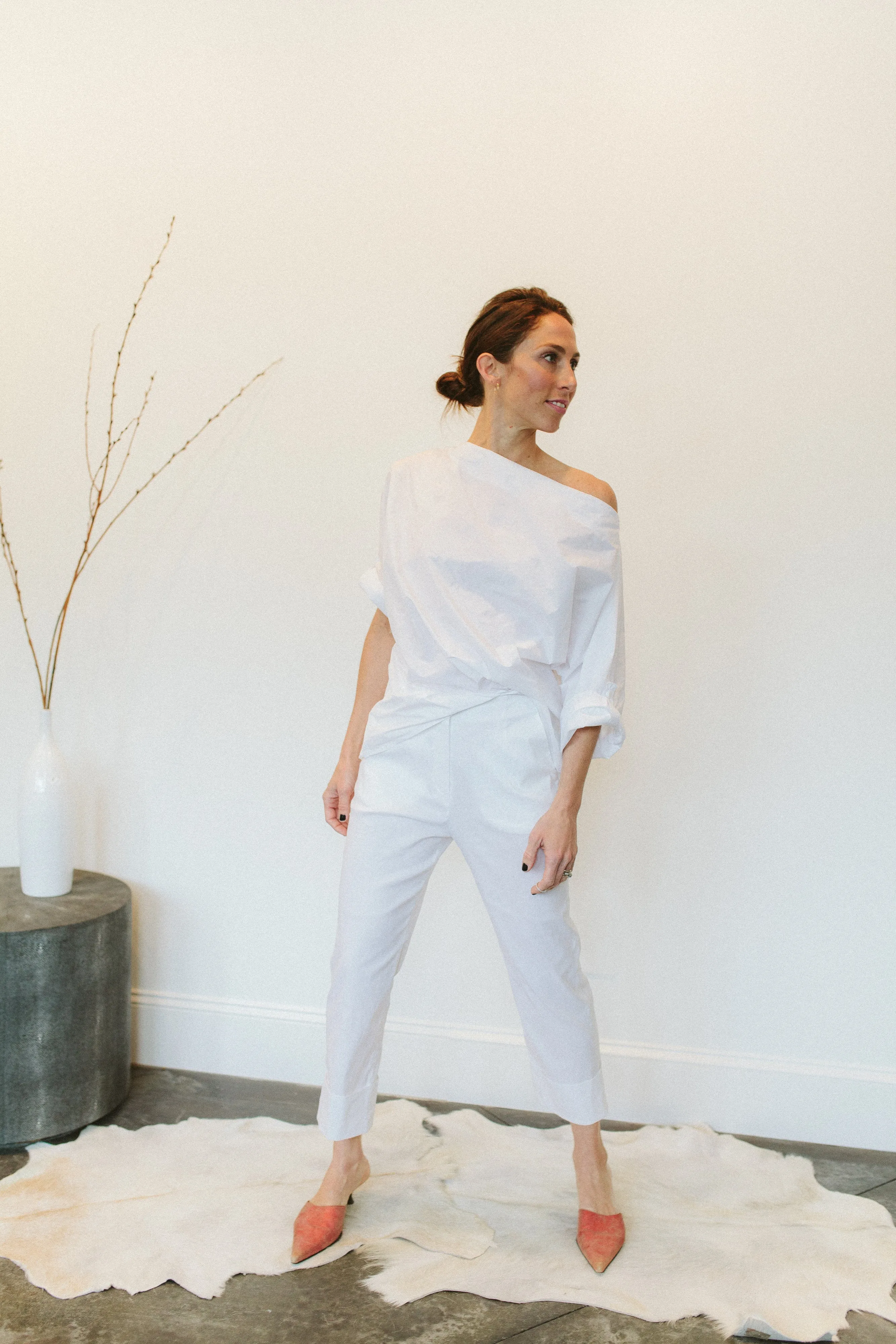 Peter O. Mahler Wide Neck Blouse