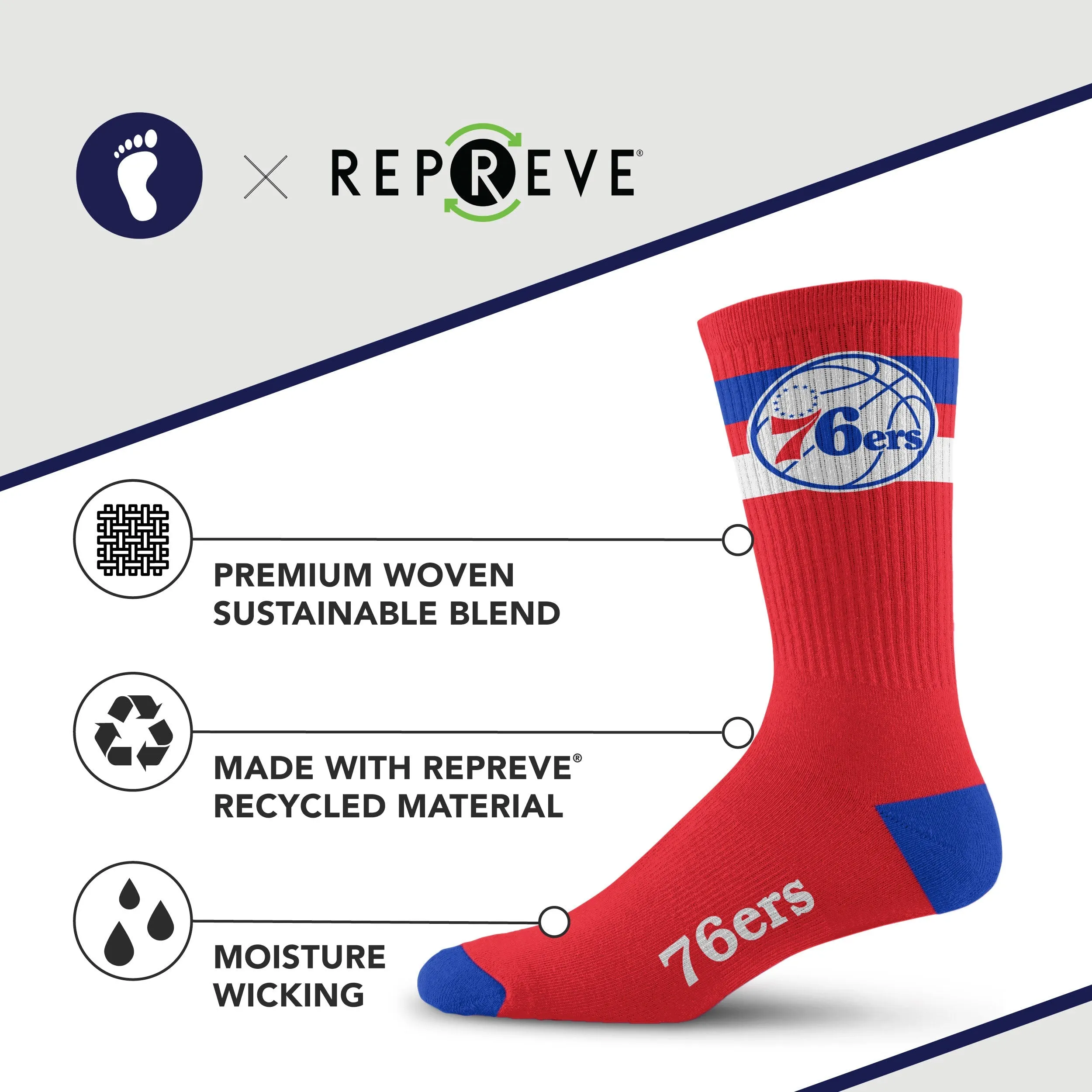 Philadelphia 76ers Legend Premium Crew Socks